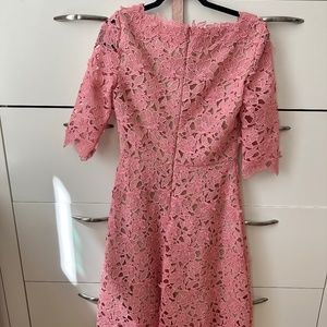 Oscar de la Renta pink guipure lace dress